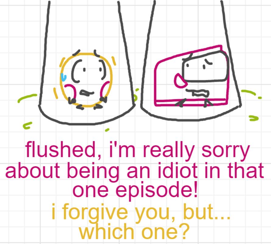 A panel from What's The Point, episode five of the Board Boards object show by Furretwalk/WalkingFurret.